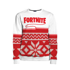 Детский свитшот 3D с принтом Fortnite Новогодний в городе Новоалтайск, 100% полиэстер | свободная посадка, прямой крой, мягкая тканевая резинка на рукавах и понизу свитшота | 