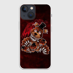 Чехол для iPhone 13 mini с принтом Five Nights at Freddy’s в городе Новоалтайск,  |  | bear | five | five nights at freddys | fnaf | freddy | game | games | halloween | horror | nights | жуть | зубы | игра | игры | медведь | медвежонок | мишка | ночей | пять | ужастик | ужасы | фнаф | фредди | хэллоуин
