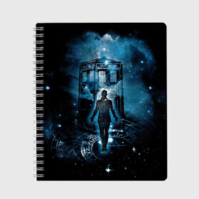 Тетрадь с принтом Doctor Who в городе Новоалтайск, 100% бумага | 48 листов, плотность листов — 60 г/м2, плотность картонной обложки — 250 г/м2. Листы скреплены сбоку удобной пружинной спиралью. Уголки страниц и обложки скругленные. Цвет линий — светло-серый
 | doctor | series | space | tardis | time | travel | who | времени | время | доктор | космос | кто | пространство | путешествия | сериал | сериалы | тардис