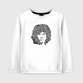Детский лонгслив хлопок с принтом Jim Morrison в городе Новоалтайск, 100% хлопок | круглый вырез горловины, полуприлегающий силуэт, длина до линии бедер | Тематика изображения на принте: jim morrison | the cristal ship | the doors | джим моррисон | доорз