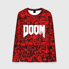 Мужской лонгслив 3D с принтом DOOM в городе Новоалтайск, 100% полиэстер | длинные рукава, круглый вырез горловины, полуприлегающий силуэт | devil | doom | hell | mark of the doom slayer | slayer | ад | гарнил | дум | знаки | иероглифы | компьютерные игры 2019 | преисподняя | символ | солдат