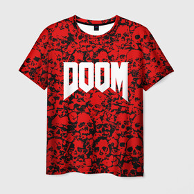 Мужская футболка 3D с принтом DOOM в городе Новоалтайск, 100% полиэфир | прямой крой, круглый вырез горловины, длина до линии бедер | devil | doom | hell | mark of the doom slayer | slayer | ад | гарнил | дум | знаки | иероглифы | компьютерные игры 2019 | преисподняя | символ | солдат