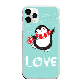 Чехол для iPhone 11 Pro матовый с принтом Пингвин LOVE в городе Новоалтайск, Силикон |  | linux | детская | зима | зимняя | лёд | новый год | пингвин | пингвин в снегу | пингвин в шарфе | пингвин любовь | пингвинчик | пингвины | северный полюс | снег | холод