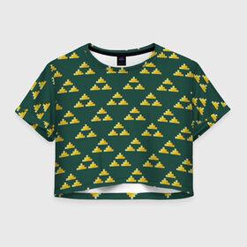 Женская футболка Cropp-top с принтом THE LEGEND OF ZELDA в городе Новоалтайск, 100% полиэстер | круглая горловина, длина футболки до линии талии, рукава с отворотами | fantasy | games | legend | pattern | the legend of zelda | дзэруда но дэнсэцу | зельда | игры | компьютерные игры | легенда о зельде | паттерн | фэнтези