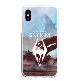 Чехол для iPhone XS Max матовый с принтом The Elder Scrolls SKYRIM в городе Новоалтайск, Силикон | Область печати: задняя сторона чехла, без боковых панелей | art game | art skyrim | forest | game | skyrim | the elder scrolls v skyrim | горы | довакин | древние свитки | игра | лес | небо | скайрим