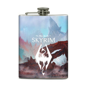 Фляга с принтом The Elder Scrolls SKYRIM в городе Новоалтайск, металлический корпус | емкость 0,22 л, размер 125 х 94 мм. Виниловая наклейка запечатывается полностью | Тематика изображения на принте: art game | art skyrim | forest | game | skyrim | the elder scrolls v skyrim | горы | довакин | древние свитки | игра | лес | небо | скайрим