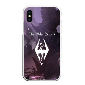 Чехол для iPhone XS Max матовый с принтом The Elder Scrolls в городе Новоалтайск, Силикон | Область печати: задняя сторона чехла, без боковых панелей | art game | art skyrim | forest | game | skyrim | the elder scrolls v skyrim | горы | довакин | древние свитки | игра | лес | небо | скайрим