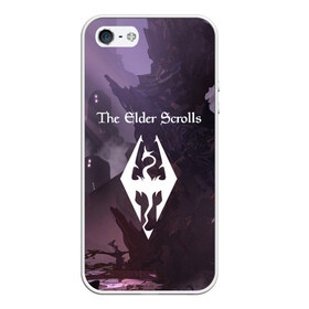 Чехол для iPhone 5/5S матовый с принтом The Elder Scrolls в городе Новоалтайск, Силикон | Область печати: задняя сторона чехла, без боковых панелей | art game | art skyrim | forest | game | skyrim | the elder scrolls v skyrim | горы | довакин | древние свитки | игра | лес | небо | скайрим