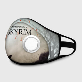 Маска из неопрена с принтом The Elder Scrolls SKYRIM 5 в городе Новоалтайск, неопрен 100% | Форма огибающая нос. Резинки для ушей с дополнительной резинкой на затылке. Клапан для выдоха для активного дыхания при занятиях спортом. Эластичный материал маски и окантовки для лучшего растяжения и прилегания маски.  | art game | art skyrim | forest | game | skyrim | the elder scrolls v skyrim | горы | довакин | древние свитки | игра | лес | небо | скайрим