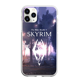 Чехол для iPhone 11 Pro матовый с принтом The Elder Scrolls в городе Новоалтайск, Силикон |  | Тематика изображения на принте: art game | art skyrim | forest | game | skyrim | the elder scrolls v skyrim | горы | довакин | древние свитки | игра | лес | небо | скайрим