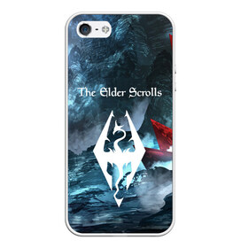 Чехол для iPhone 5/5S матовый с принтом THE ELDER SCROLLS в городе Новоалтайск, Силикон | Область печати: задняя сторона чехла, без боковых панелей | art game | art skyrim | forest | game | skyrim | the elder scrolls v skyrim | горы | довакин | древние свитки | игра | лес | небо | скайрим