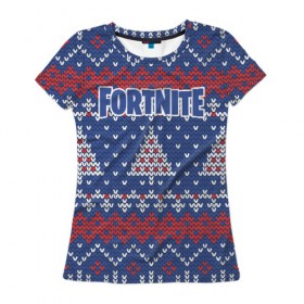 Женская футболка 3D с принтом НОВОГОДНИЙ FORTNITE в городе Новоалтайск, 100% полиэфир ( синтетическое хлопкоподобное полотно) | прямой крой, круглый вырез горловины, длина до линии бедер | battle | fortnite | new | royale | year | битва | вязанный | год | ёлки | ёлочки | зима | зимний | королевская | новогодний | новый | свитер | снежинки | форт | фортнайт | форточка