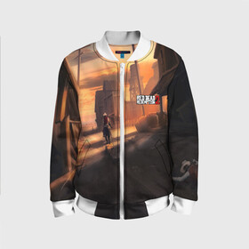 Детский бомбер 3D с принтом Red Dead Redemption 2 в городе Новоалтайск, 100% полиэстер | застегивается на молнию, по бокам два кармана без застежек, мягкие манжеты, по низу бомбера и на воротнике — эластичная резинка | game | red dead | red dead redemption 2 | redemption 2 | rockstar games | бандиты | дикий запад | игры | ковбои | оружие