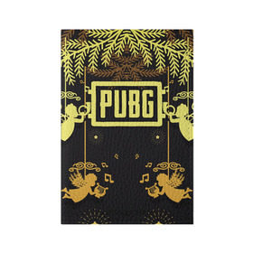 Обложка для паспорта матовая кожа с принтом Новогодний PUBG в городе Новоалтайск, натуральная матовая кожа | размер 19,3 х 13,7 см; прозрачные пластиковые крепления | 