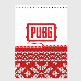 Скетчбук с принтом Новогодний PUBG в городе Новоалтайск, 100% бумага
 | 48 листов, плотность листов — 100 г/м2, плотность картонной обложки — 250 г/м2. Листы скреплены сверху удобной пружинной спиралью | 