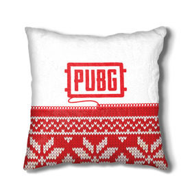 Подушка 3D с принтом Новогодний PUBG в городе Новоалтайск, наволочка – 100% полиэстер, наполнитель – холлофайбер (легкий наполнитель, не вызывает аллергию). | состоит из подушки и наволочки. Наволочка на молнии, легко снимается для стирки | 