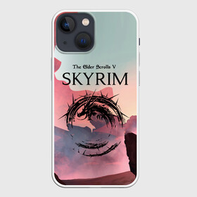 Чехол для iPhone 13 mini с принтом The Elder Scrolls в городе Новоалтайск,  |  | art game | art skyrim | forest | game | skyrim | the elder scrolls v skyrim | горы | довакин | древние свитки | игра | лес | небо | скайрим