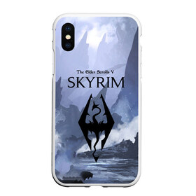 Чехол для iPhone XS Max матовый с принтом THE ELDER SCROLLS 5 SKYRIM в городе Новоалтайск, Силикон | Область печати: задняя сторона чехла, без боковых панелей | art game | art skyrim | forest | game | skyrim | the elder scrolls v skyrim | горы | довакин | древние свитки | игра | лес | небо | скайрим