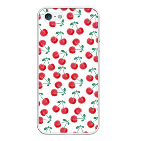 Чехол для iPhone 5/5S матовый с принтом Вишневое настроение в городе Новоалтайск, Силикон | Область печати: задняя сторона чехла, без боковых панелей | Тематика изображения на принте: весна | вишня | красный | лето | листья | ягода