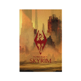 Обложка для паспорта матовая кожа с принтом SKYRIM THE ELDER SCROLLS в городе Новоалтайск, натуральная матовая кожа | размер 19,3 х 13,7 см; прозрачные пластиковые крепления | art game | art skyrim | forest | game | skyrim | the elder scrolls v skyrim | горы | довакин | древние свитки | игра | лес | небо | скайрим