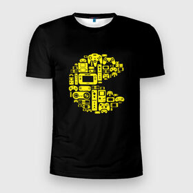 Мужская футболка 3D спортивная с принтом Pac-Man в городе Новоалтайск, 100% полиэстер с улучшенными характеристиками | приталенный силуэт, круглая горловина, широкие плечи, сужается к линии бедра | game | gamer | gaming | nds | nintendo | pac man | ps3 | ps4 | psp | wii | xbox | аркада | джойстик | игра | игровая приставка | игры | классика игр | контроллер | пакман
