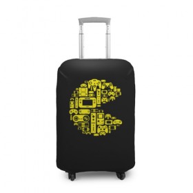 Чехол для чемодана 3D с принтом Pac-Man в городе Новоалтайск, 86% полиэфир, 14% спандекс | двустороннее нанесение принта, прорези для ручек и колес | game | gamer | gaming | nds | nintendo | pac man | ps3 | ps4 | psp | wii | xbox | аркада | джойстик | игра | игровая приставка | игры | классика игр | контроллер | пакман