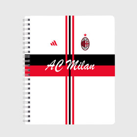 Тетрадь с принтом AC Milan в городе Новоалтайск, 100% бумага | 48 листов, плотность листов — 60 г/м2, плотность картонной обложки — 250 г/м2. Листы скреплены сбоку удобной пружинной спиралью. Уголки страниц и обложки скругленные. Цвет линий — светло-серый
 | Тематика изображения на принте: ac milan | i rossoneri | il diavolo | дьяволы | италия | итальянский | клуб | красно чёрные | лидер | лучший | милан | профессиональный | рекордсмен | самый | спортивный | суперкубок | успешный | форма
