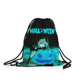 Рюкзак-мешок 3D с принтом Halloween в городе Новоалтайск, 100% полиэстер | плотность ткани — 200 г/м2, размер — 35 х 45 см; лямки — толстые шнурки, застежка на шнуровке, без карманов и подкладки | аниме | ведьма | девушка | зомби | ирландия | кладбище | колдун | кости | кошки | летучие | луна | мертвец | мёртвые | монстры | мыши | ночь | оборотни | пауки | паутина | подарок | праздник | свет | свечи