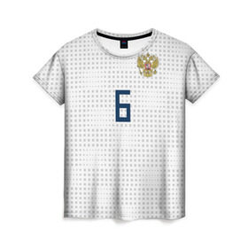 Женская футболка 3D с принтом Черышев away 2018 в городе Новоалтайск, 100% полиэфир ( синтетическое хлопкоподобное полотно) | прямой крой, круглый вырез горловины, длина до линии бедер | championship | cheryshev | cup | denis | russia | world | денис | мира | мундиаль | россия | чемпионат | черышев