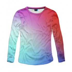 Женский лонгслив 3D с принтом Colorful Gradient в городе Новоалтайск, 100% полиэстер | длинные рукава, круглый вырез горловины, полуприлегающий силуэт | abstract | blue | gradient | iphone | red | theme | абстракция | айфон | градиент | заставка | тема