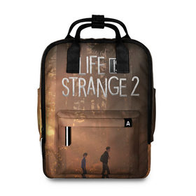 Женский рюкзак 3D с принтом Life is Strange 2 в городе Новоалтайск, 100% полиэстер | лямки с регулируемой длиной, сверху ручки, чтобы рюкзак нести как сумку. Основное отделение закрывается на молнию, как и внешний карман. Внутри два дополнительных кармана, один из которых закрывается на молнию. По бокам два дополнительных кармашка, куда поместится маленькая бутылочка
 | Тематика изображения на принте: adventure | life | life is strange | road | video game | дороги | жизнь | закат | квест | лес | приключения
