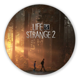 Коврик для мышки круглый с принтом Life is Strange 2 в городе Новоалтайск, резина и полиэстер | круглая форма, изображение наносится на всю лицевую часть | Тематика изображения на принте: adventure | life | life is strange | road | video game | дороги | жизнь | закат | квест | лес | приключения