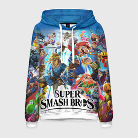 Мужская толстовка 3D с принтом Super Smash Bros Ultimate в городе Новоалтайск, 100% полиэстер | двухслойный капюшон со шнурком для регулировки, мягкие манжеты на рукавах и по низу толстовки, спереди карман-кенгуру с мягким внутренним слоем. | donkey | fighting | kong | mario | nintendo | pokemon | super | байонетта | бельмонты | донки | клауд | конг | мегамен | пикачу | пэкмэн | рихтер | рю | саймон | снейк | солид | соник | страйф | файтинг