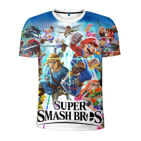 Мужская футболка 3D спортивная с принтом Super Smash Bros. Ultimate в городе Новоалтайск, 100% полиэстер с улучшенными характеристиками | приталенный силуэт, круглая горловина, широкие плечи, сужается к линии бедра | donkey | fighting | kong | mario | nintendo | pokemon | super | байонетта | бельмонты | донки | клауд | конг | мегамен | пикачу | пэкмэн | рихтер | рю | саймон | снейк | солид | соник | страйф | файтинг