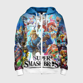 Детская толстовка 3D на молнии с принтом Super Smash Bros. Ultimate в городе Новоалтайск, 100% полиэстер |  манжеты и пояс оформлены широкой мягкой резинкой, двухслойный капюшон со шнурком для регулировки, спереди карманы и застежка-молния
 | donkey | fighting | kong | mario | nintendo | pokemon | super | байонетта | бельмонты | донки | клауд | конг | мегамен | пикачу | пэкмэн | рихтер | рю | саймон | снейк | солид | соник | страйф | файтинг
