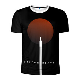 Мужская футболка 3D спортивная с принтом Falcon Heavy в городе Новоалтайск, 100% полиэстер с улучшенными характеристиками | приталенный силуэт, круглая горловина, широкие плечи, сужается к линии бедра | falcon heavy | ilon mask | spacex | tesla | tesla roadster | илон маск | спейс икс | спейс экс | тесла | тесла родстер