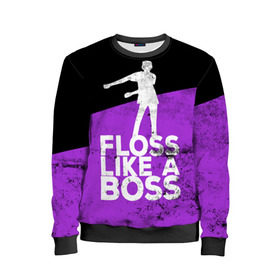 Детский свитшот 3D с принтом Floss Like A Boss в городе Новоалтайск, 100% полиэстер | свободная посадка, прямой крой, мягкая тканевая резинка на рукавах и понизу свитшота | battle | boss | epic | floss | fortnite | game | games | lama | pubg | pvp | royale | save | survival | the | world | битва | выживание | дроп | игра | игры | королевская | лама | массакр | мир | пабг | спасти | фортнайт