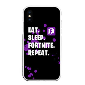 Чехол для iPhone XS Max матовый с принтом Eat Sleep Fortnite Repeat в городе Новоалтайск, Силикон | Область печати: задняя сторона чехла, без боковых панелей | battle | boss | epic | floss | fortnite | game | games | lama | pubg | pvp | royale | save | survival | the | world | битва | выживание | дроп | игра | игры | королевская | лама | массакр | мир | пабг | спасти | фортнайт