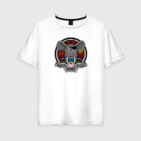 Женская футболка хлопок Oversize с принтом Biker Mice from Mars - Modo в городе Новоалтайск, 100% хлопок | свободный крой, круглый ворот, спущенный рукав, длина до линии бедер
 | 90s | biker | cartoon | comics | from | mars | mice | modo | rocker | throttle | vinnie | байкер | комикс | марс | мульт | мышь | ностальгия | рокер