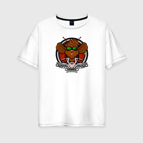 Женская футболка хлопок Oversize с принтом Biker Mice from Mars Throttle в городе Новоалтайск, 100% хлопок | свободный крой, круглый ворот, спущенный рукав, длина до линии бедер
 | 90s | biker | cartoon | comics | from | mars | mice | modo | rocker | throttle | vinnie | байкер | комикс | марс | мульт | мышь | ностальгия | рокер