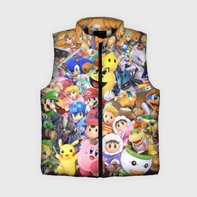 Женский жилет утепленный 3D с принтом Super Smash Bros в городе Новоалтайск,  |  | donkey | fighting | kong | mario | nintendo | pokemon | super | байонетта | бельмонты | клауд | мегамен | пикачу | пэкмэн | рихтер | рю | саймон | солид | соник | страйф | файтинг