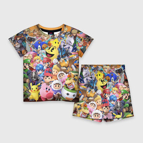Детский костюм с шортами 3D с принтом Super Smash Bros в городе Новоалтайск,  |  | donkey | fighting | kong | mario | nintendo | pokemon | super | байонетта | бельмонты | клауд | мегамен | пикачу | пэкмэн | рихтер | рю | саймон | солид | соник | страйф | файтинг