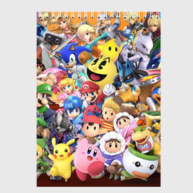 Скетчбук с принтом Super Smash Bros в городе Новоалтайск, 100% бумага
 | 48 листов, плотность листов — 100 г/м2, плотность картонной обложки — 250 г/м2. Листы скреплены сверху удобной пружинной спиралью | donkey | fighting | kong | mario | nintendo | pokemon | super | байонетта | бельмонты | клауд | мегамен | пикачу | пэкмэн | рихтер | рю | саймон | солид | соник | страйф | файтинг