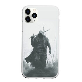 Чехол для iPhone 11 Pro Max матовый с принтом После боя в городе Новоалтайск, Силикон |  | Тематика изображения на принте: warrior | воин | капюшон | копья | меч | плащ | поле | пояс | рыцарь | серый