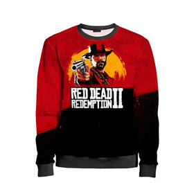 Детский свитшот 3D с принтом Red Dead Redemption 2 в городе Новоалтайск, 100% полиэстер | свободная посадка, прямой крой, мягкая тканевая резинка на рукавах и понизу свитшота | Тематика изображения на принте: dead | die | flag | game | games | gta | rdr | rdr2 | red | redemption | rockstar | sun | sunset | western | вестерн | выкуп | гта | дикий | закат | запад | игра | игры | красный | мертвый | поле | рдр | рдр2 | рокстар | солнце