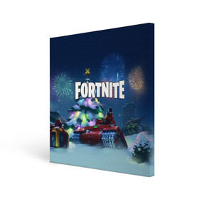 Холст квадратный с принтом Fortnite Новый год в городе Новоалтайск, 100% ПВХ |  | 