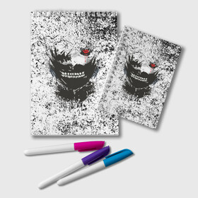 Блокнот с принтом Kaneki Ken (Tokyo Ghoul) #2 в городе Новоалтайск, 100% бумага | 48 листов, плотность листов — 60 г/м2, плотность картонной обложки — 250 г/м2. Листы скреплены удобной пружинной спиралью. Цвет линий — светло-серый
 | Тематика изображения на принте: anime | kaneki ken | tokyo ghoul | аниме | канеки кен | токийский гуль