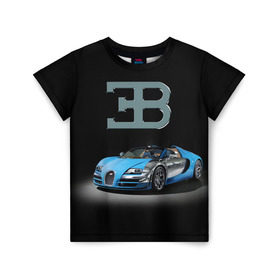 Детская футболка 3D с принтом Bugatti в городе Новоалтайск, 100% гипоаллергенный полиэфир | прямой крой, круглый вырез горловины, длина до линии бедер, чуть спущенное плечо, ткань немного тянется | autosport | bugatti | dark | design | italy | speed | sportcar | streetracing | автомобиль | автоспорт | гонка | дизайн | италия | конюшня | красота | престиж | скорость | спорткар | стритрейсинг | тачка | точило | черный