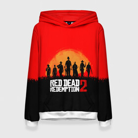 Женская толстовка 3D с принтом Red Dead Redemption в городе Новоалтайск, 100% полиэстер  | двухслойный капюшон со шнурком для регулировки, мягкие манжеты на рукавах и по низу толстовки, спереди карман-кенгуру с мягким внутренним слоем. | game | red dead | red dead redemption 2 | redemption 2 | rockstar games | бандиты | дикий запад | игры | ковбои | оружие