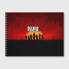 Альбом для рисования с принтом RDR 2 в городе Новоалтайск, 100% бумага
 | матовая бумага, плотность 200 мг. | Тематика изображения на принте: game | red dead | red dead redemption 2 | redemption 2 | rockstar games | бандиты | дикий запад | игры | ковбои | оружие
